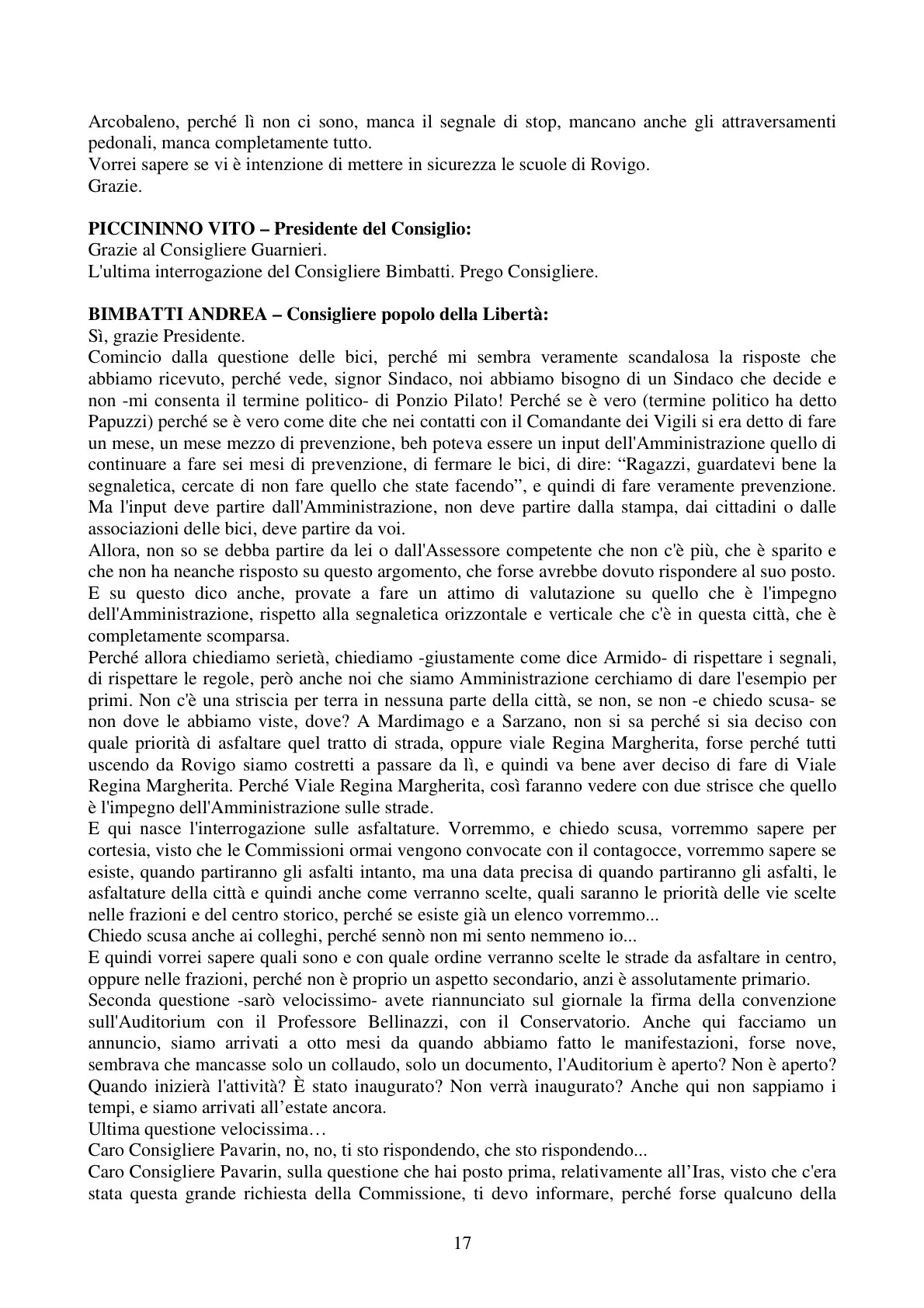Pagina 17 del verbale