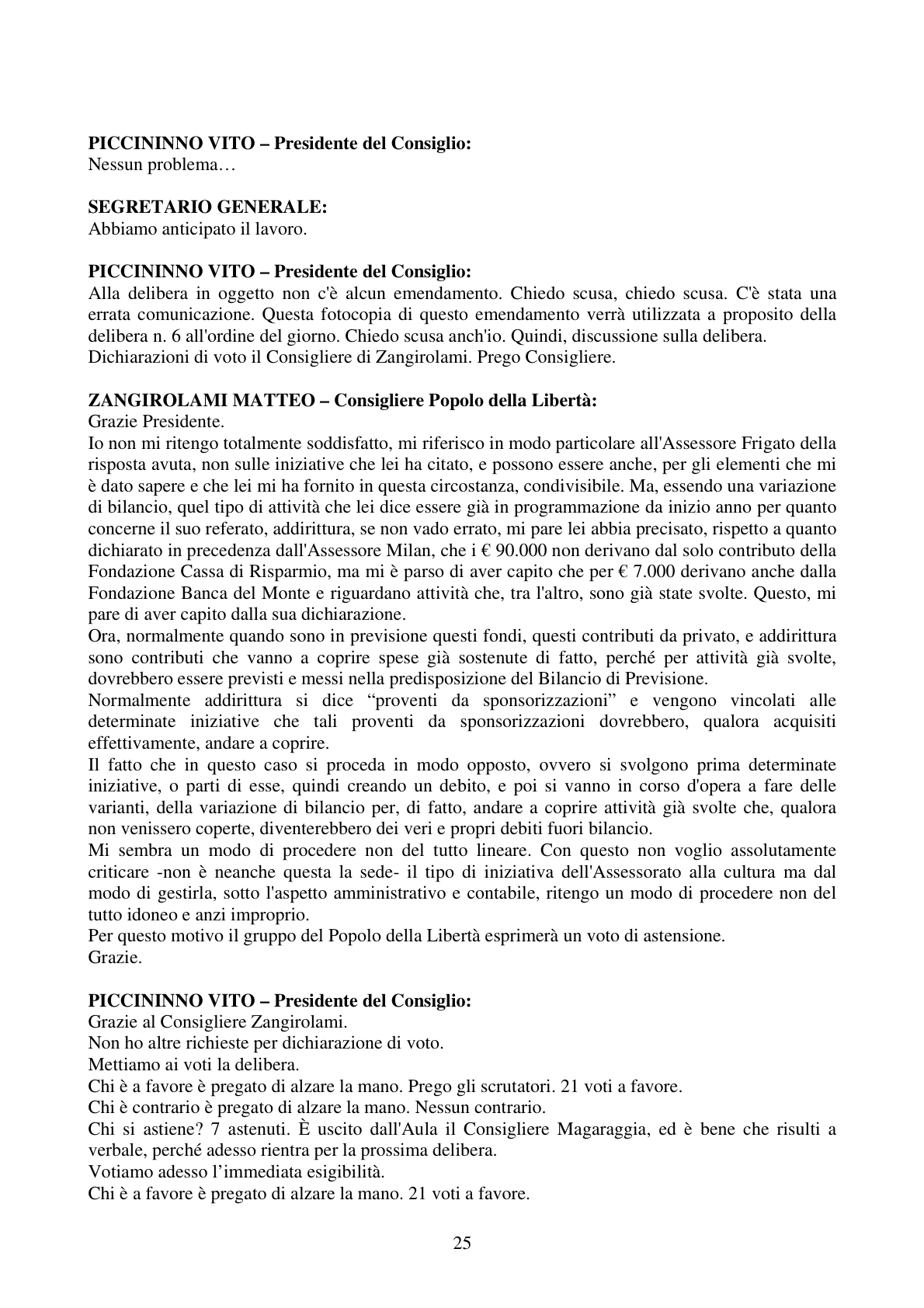 Pagina 25 del verbale