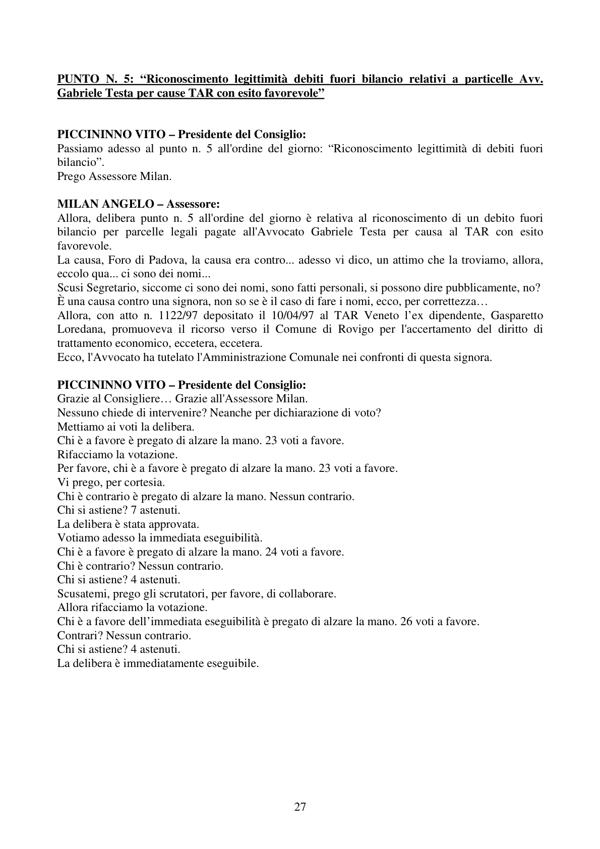 Pagina 27 del verbale