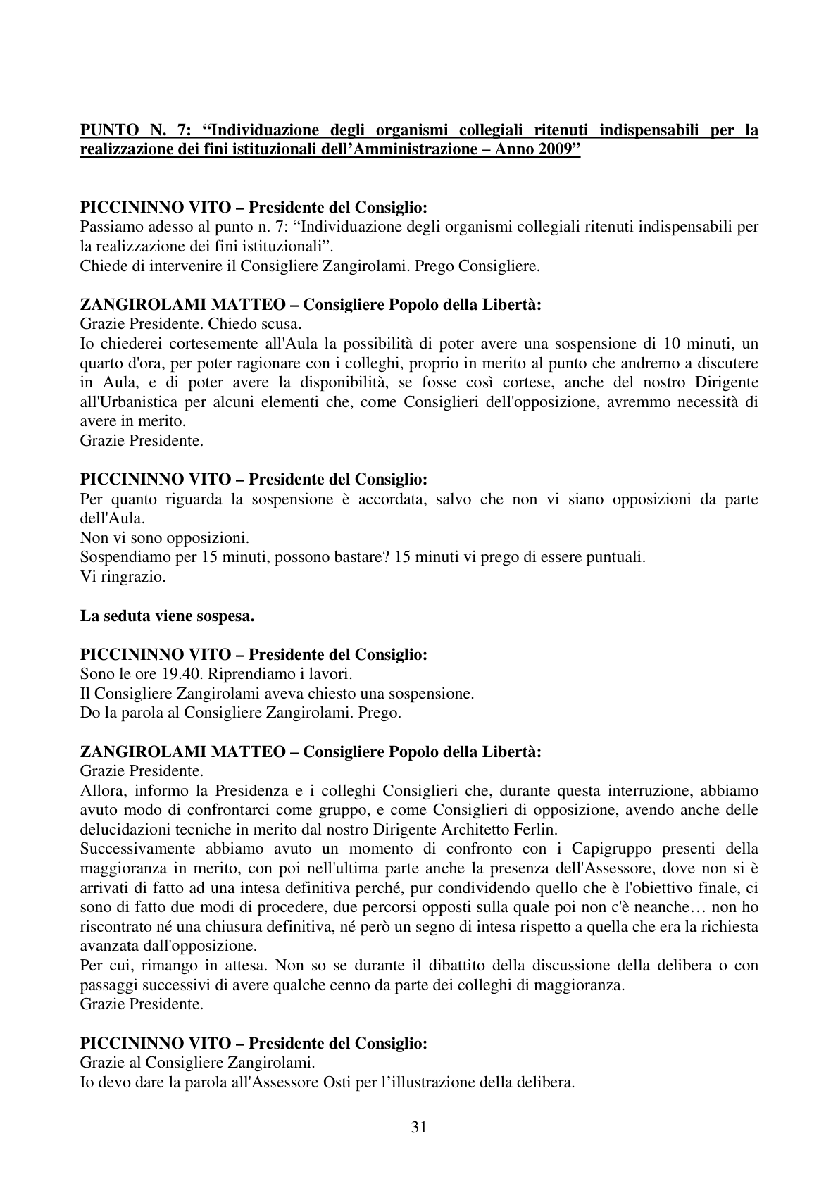 Pagina 31 del verbale