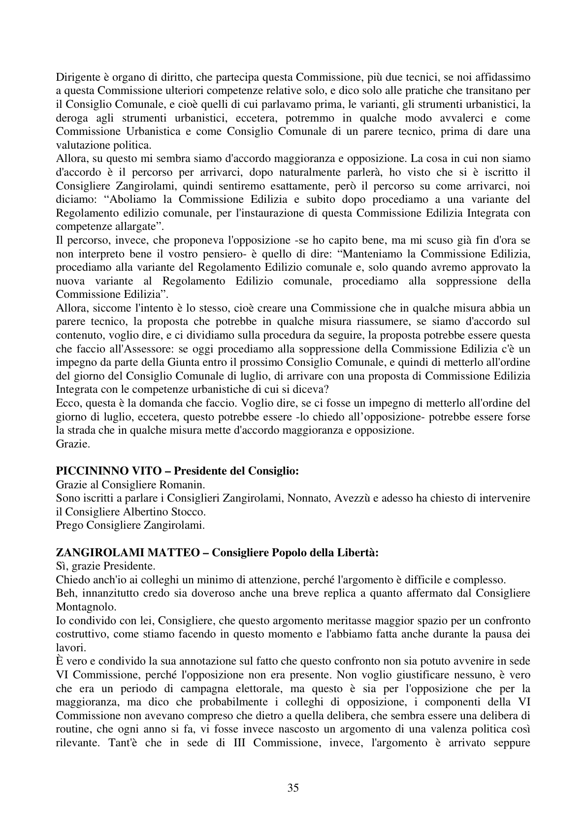Pagina 35 del verbale