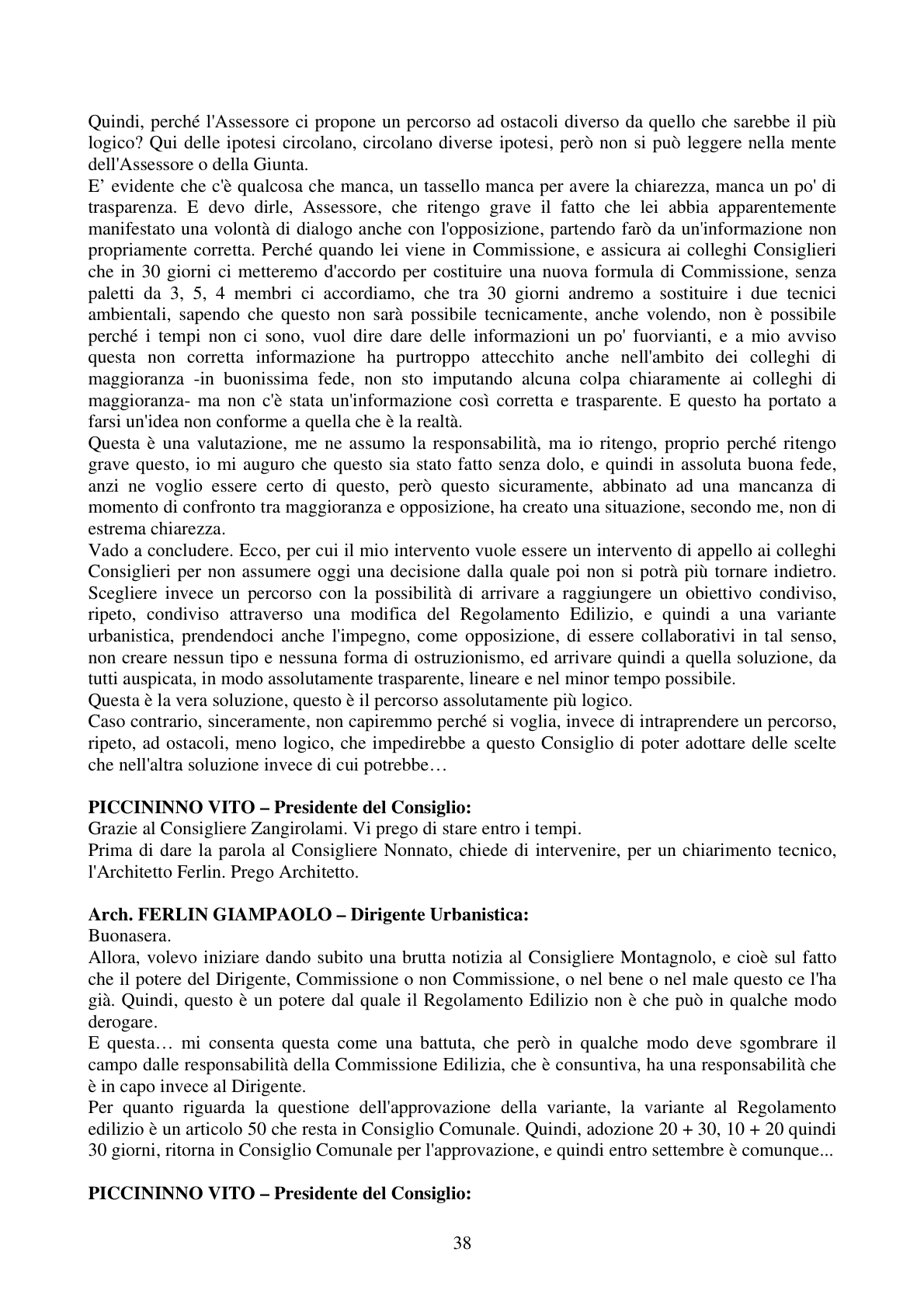 Pagina 38 del verbale