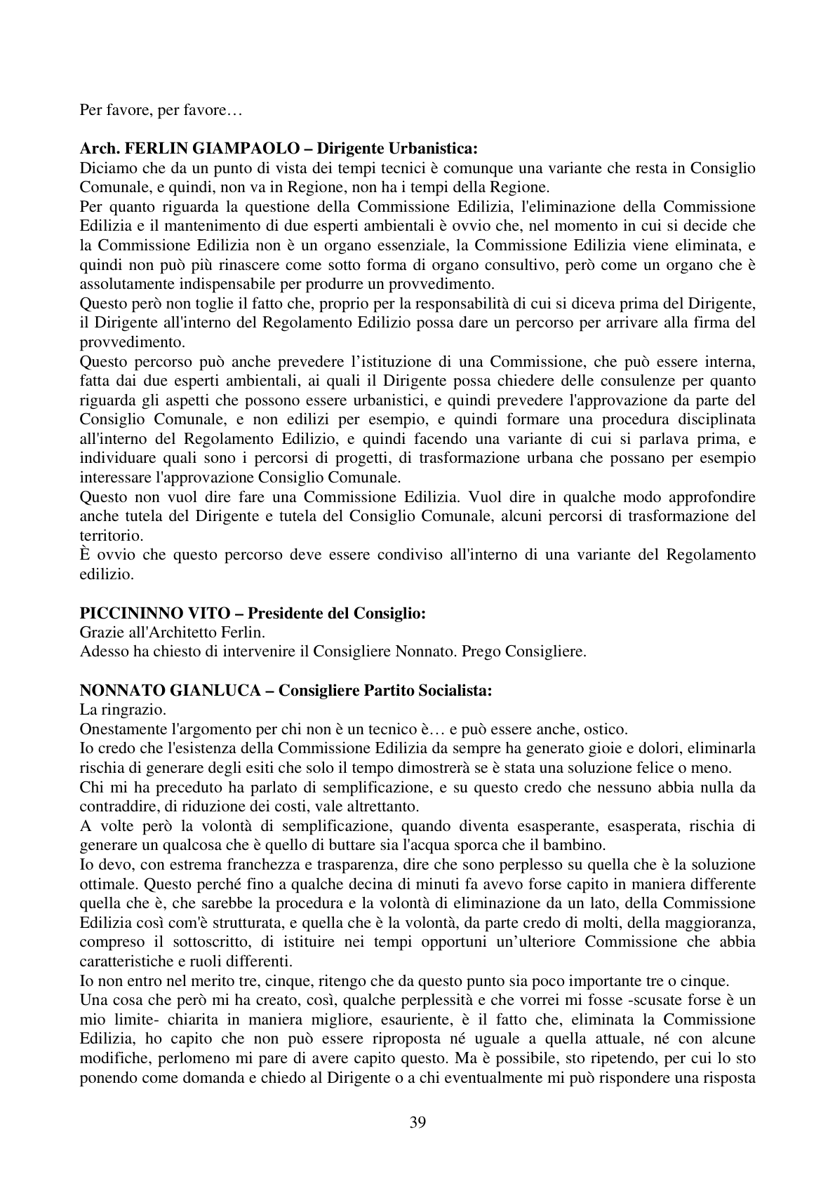 Pagina 39 del verbale