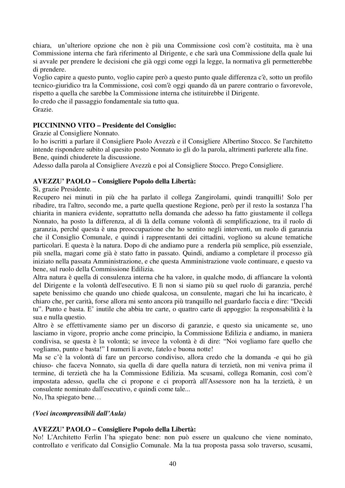 Pagina 40 del verbale