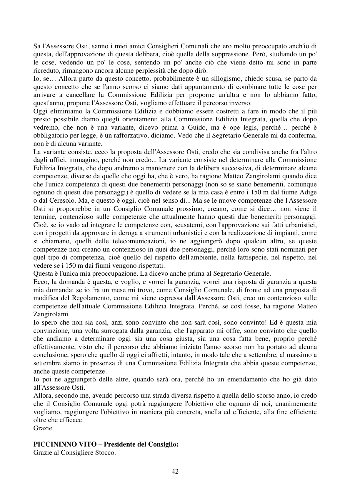 Pagina 42 del verbale