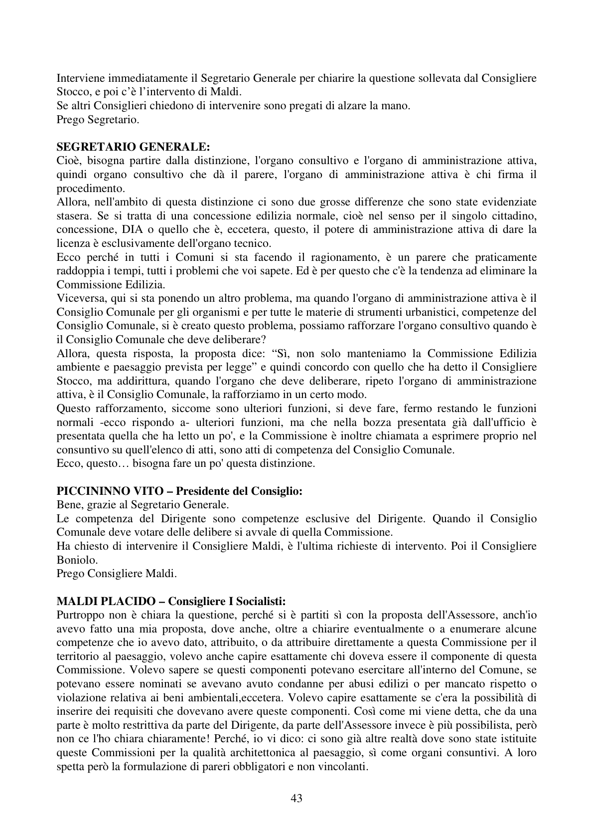 Pagina 43 del verbale
