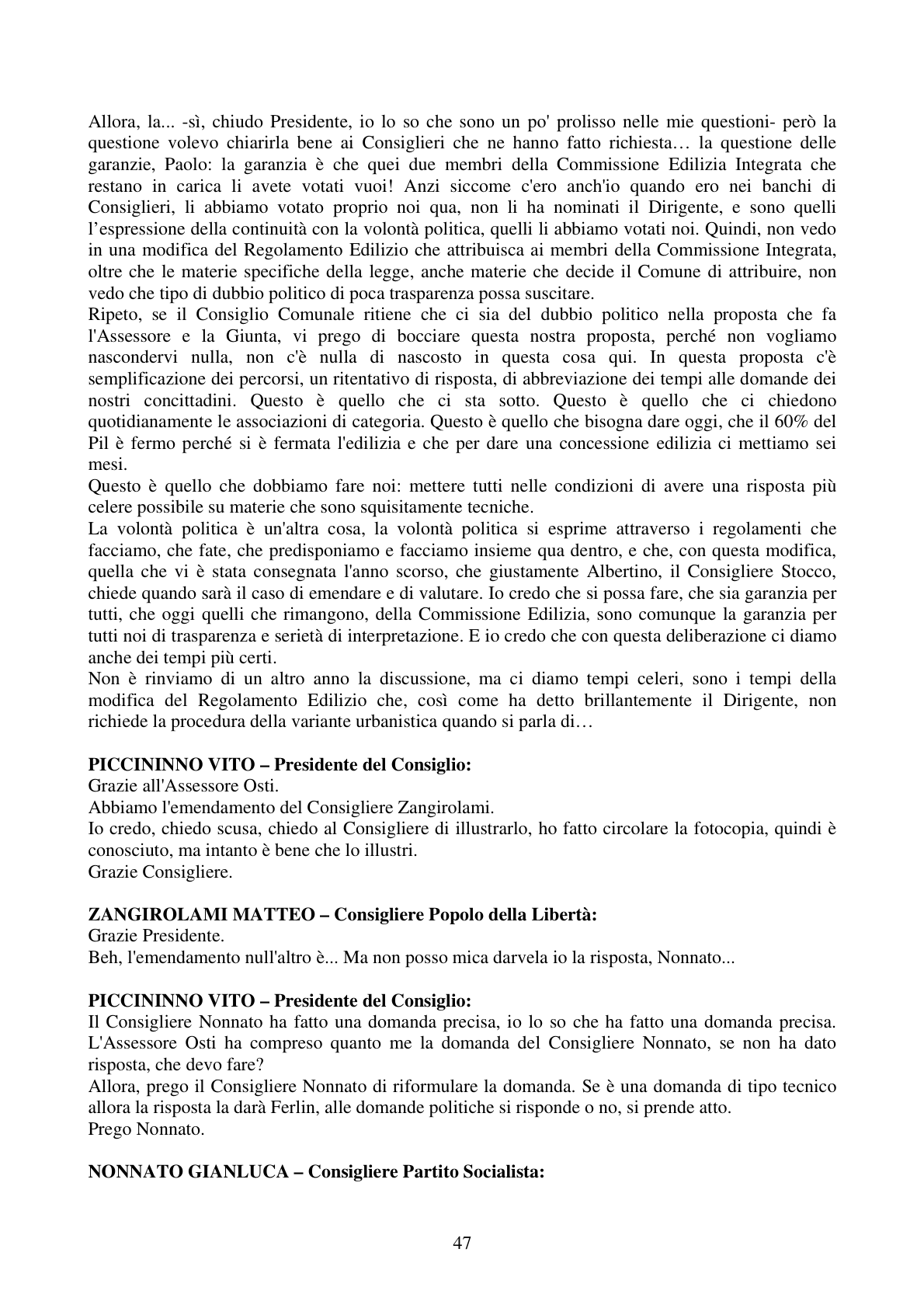 Pagina 47 del verbale