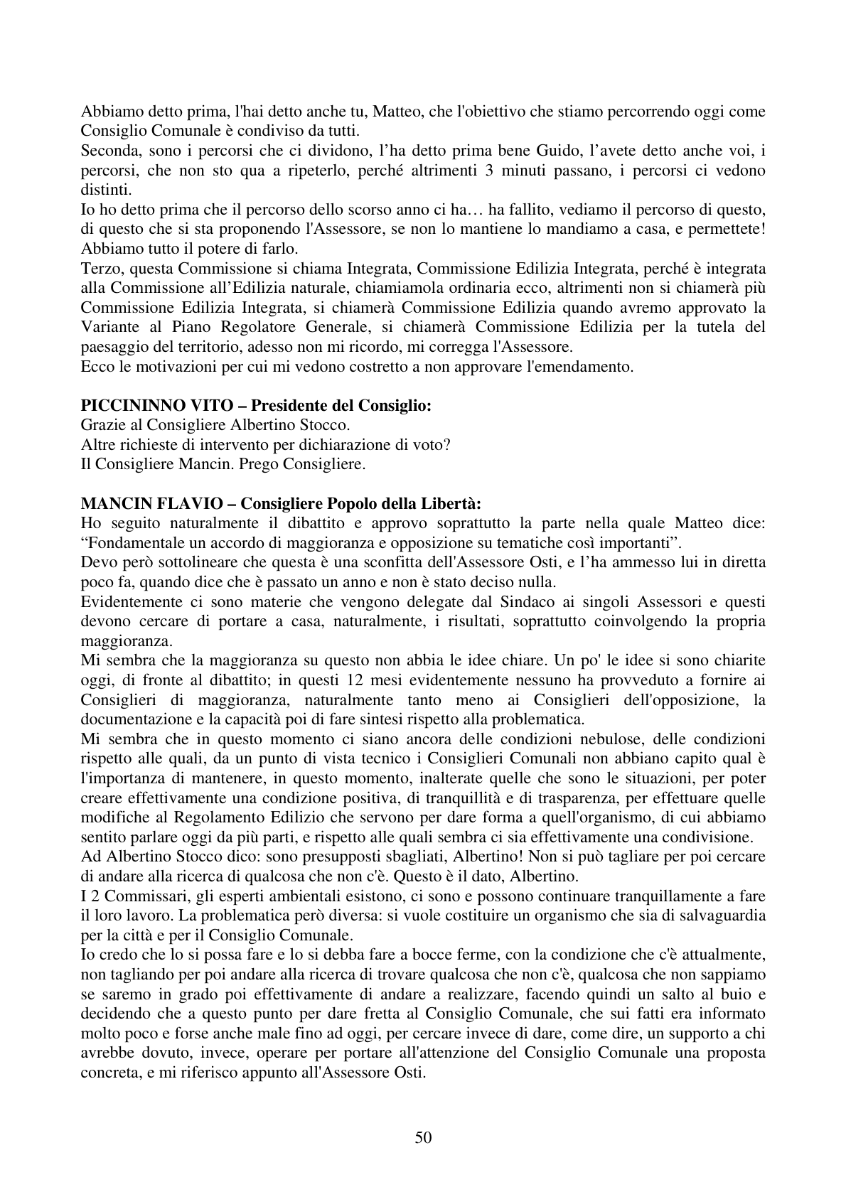Pagina 50 del verbale