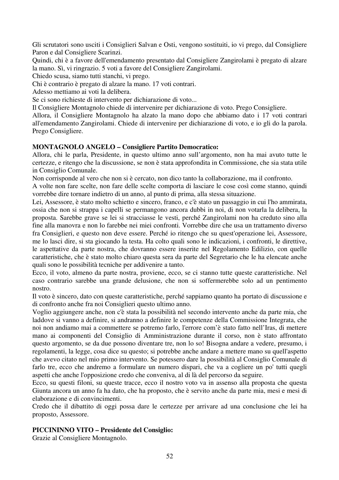 Pagina 52 del verbale