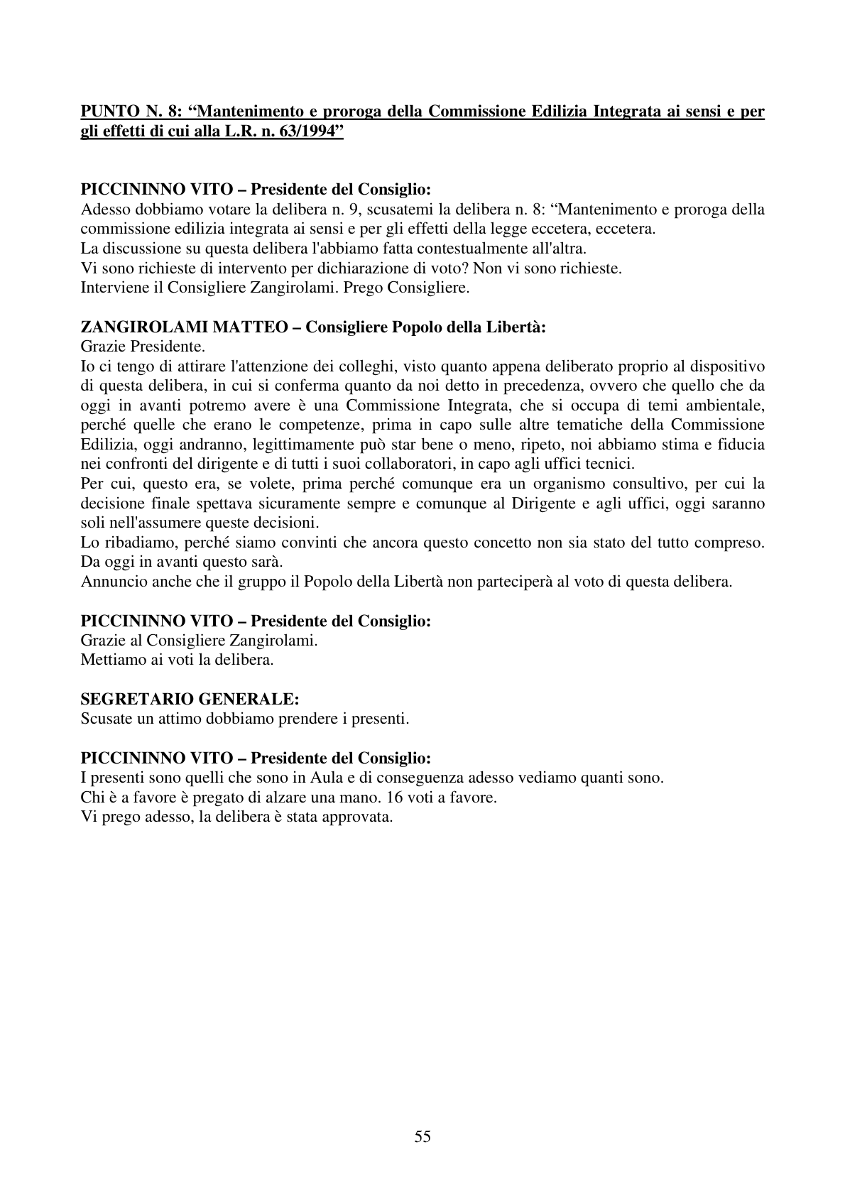 Pagina 55 del verbale