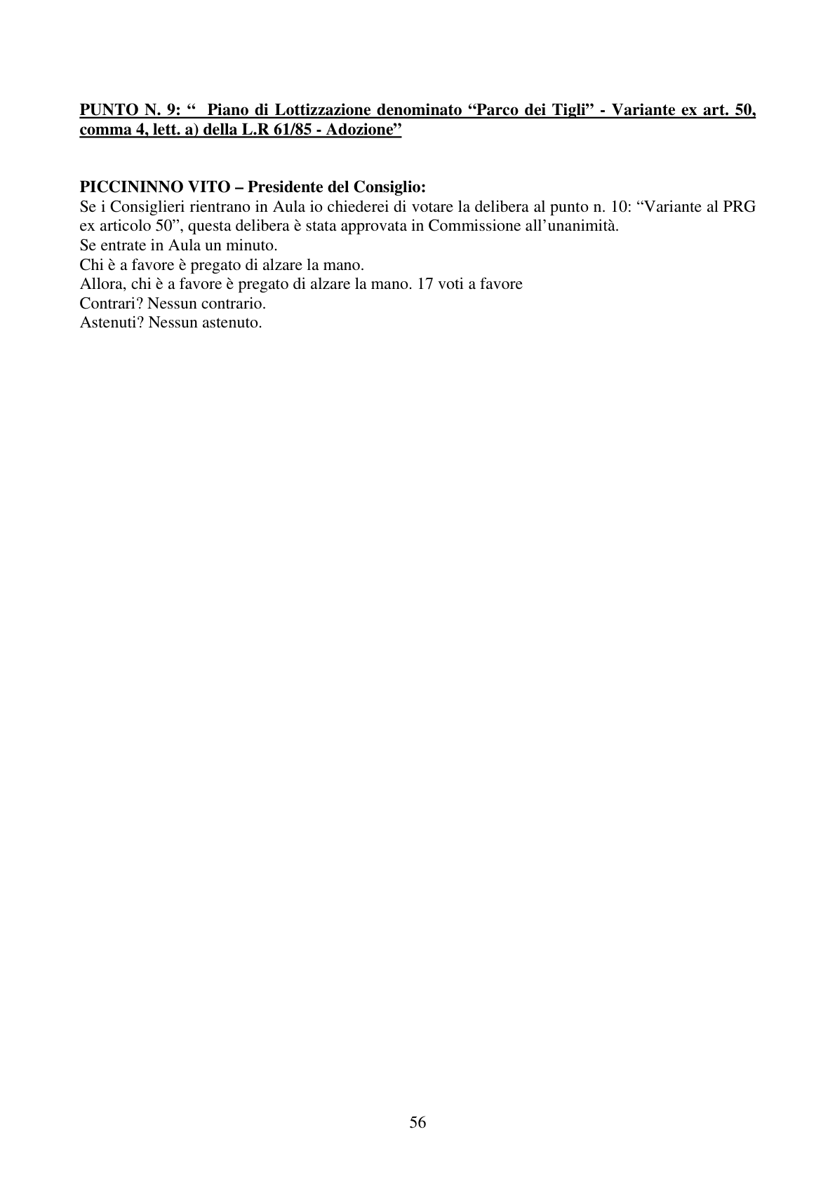 Pagina 56 del verbale