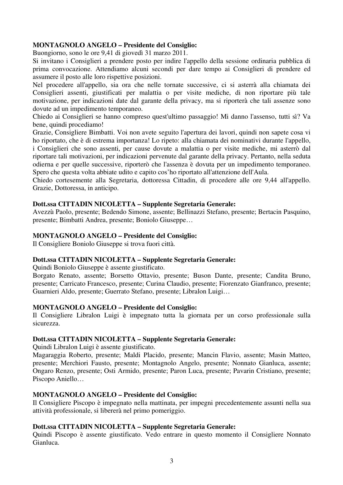 Pagina 3 del verbale