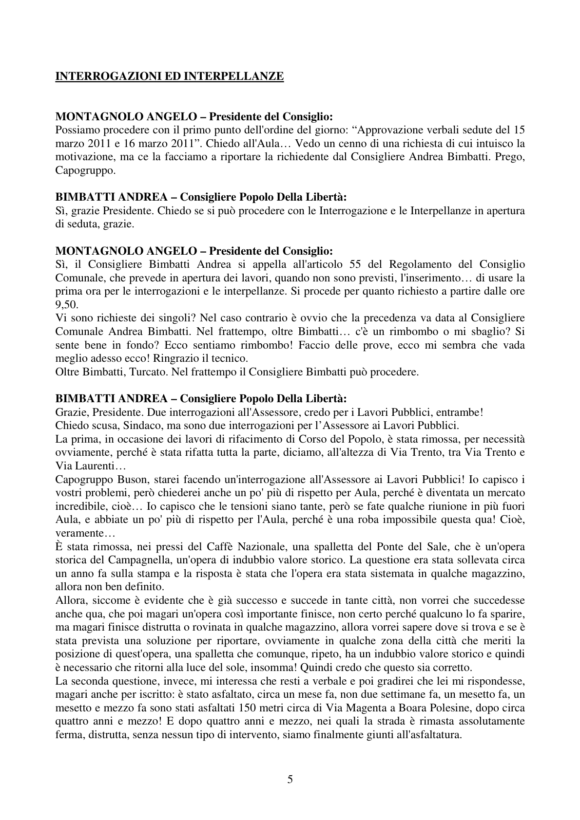 Pagina 5 del verbale