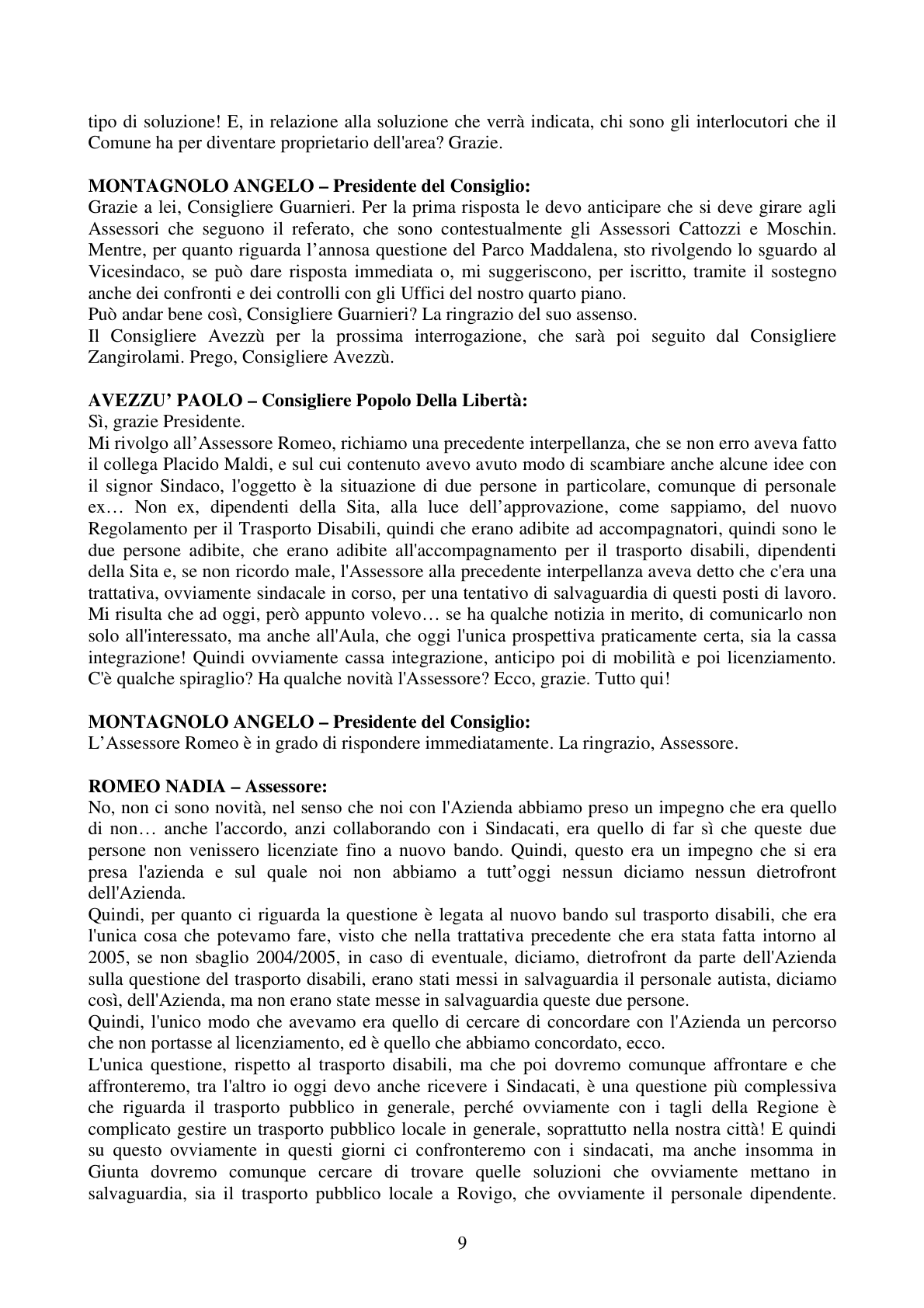 Pagina 9 del verbale