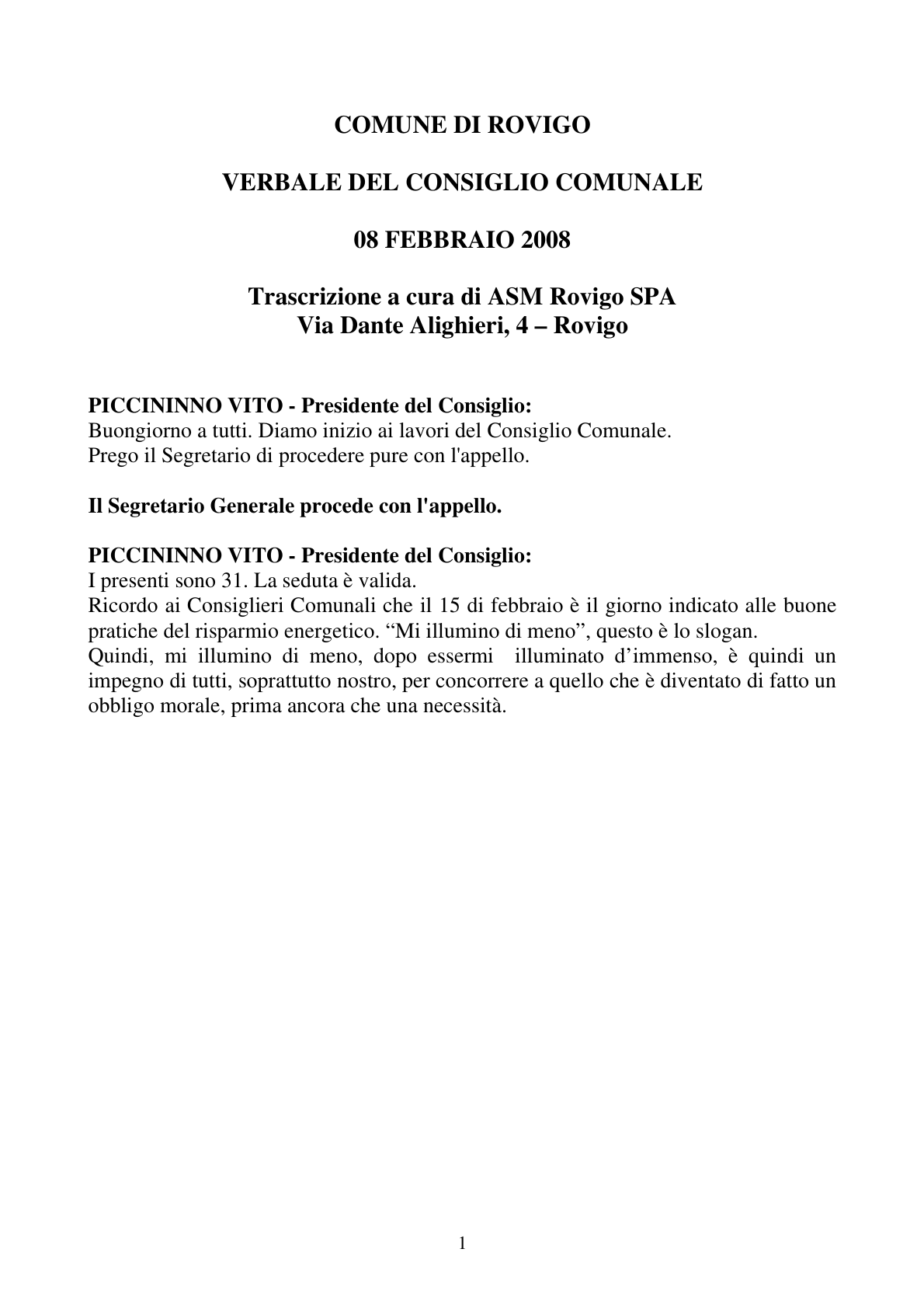 Pagina 1 del verbale