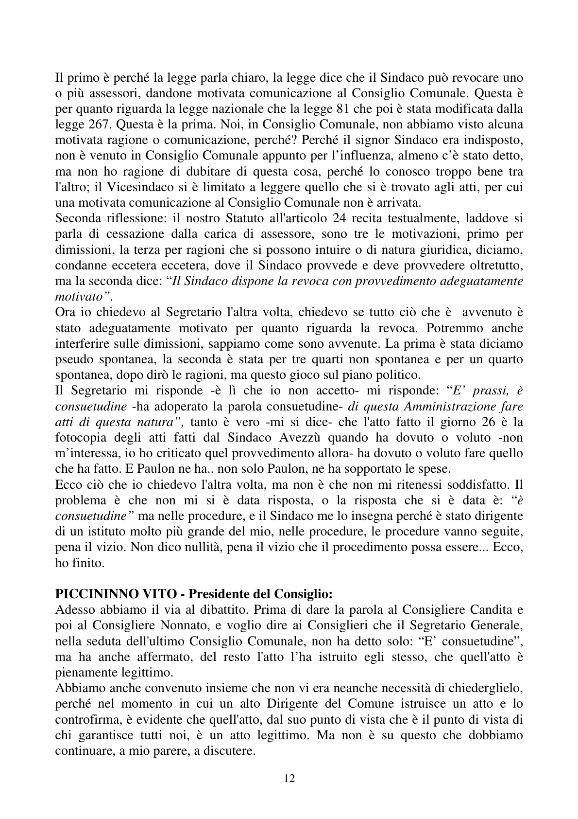 Pagina 12 del verbale