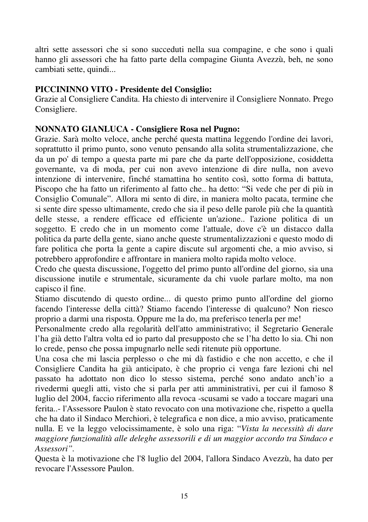 Pagina 15 del verbale