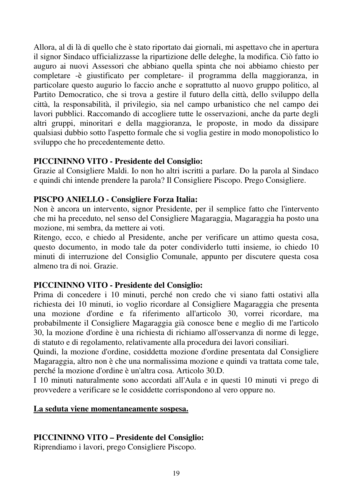 Pagina 19 del verbale