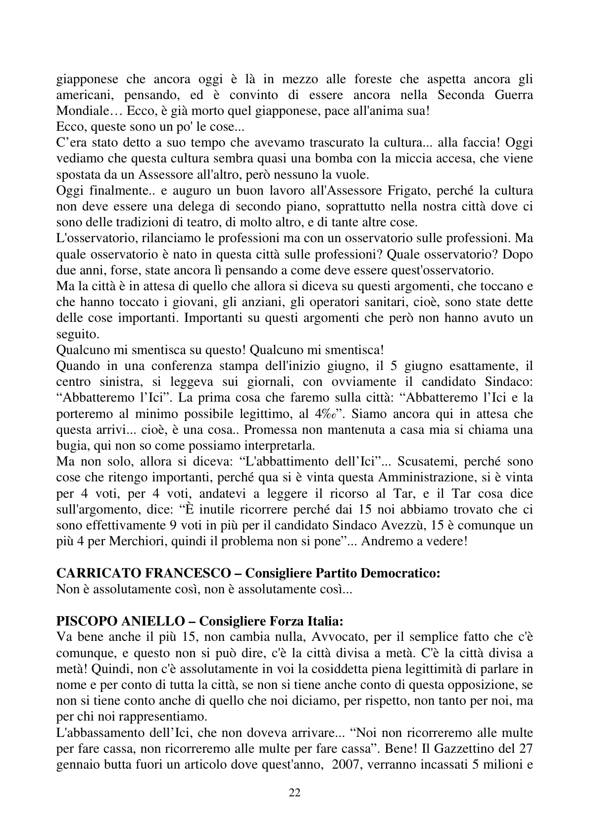 Pagina 22 del verbale