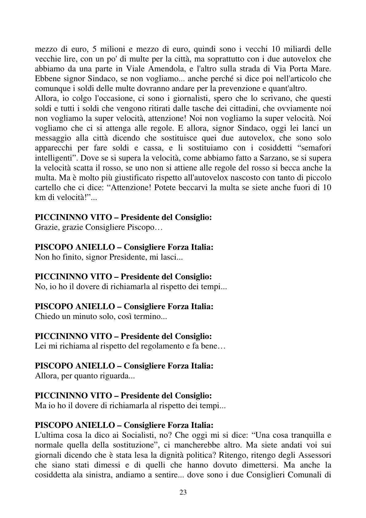 Pagina 23 del verbale