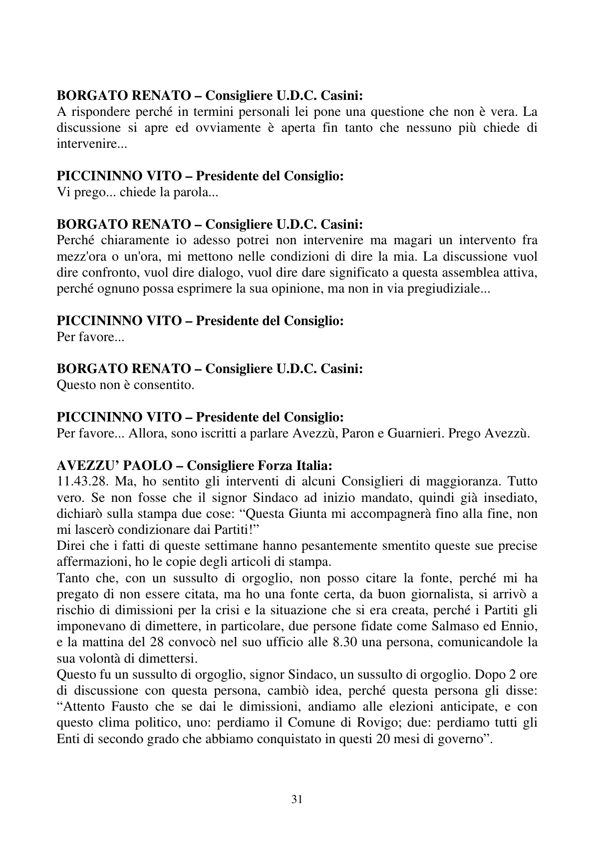 Pagina 31 del verbale