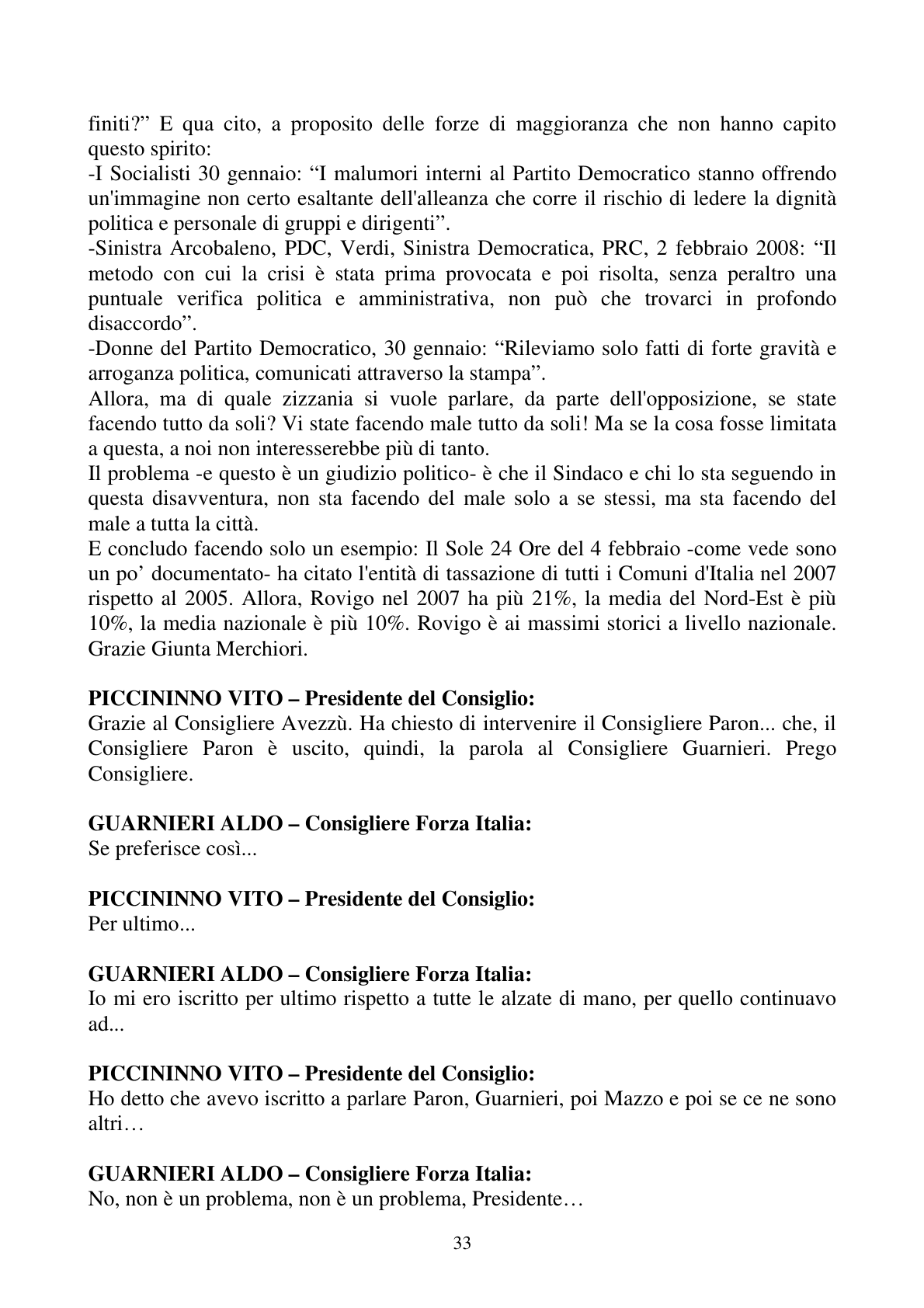 Pagina 33 del verbale