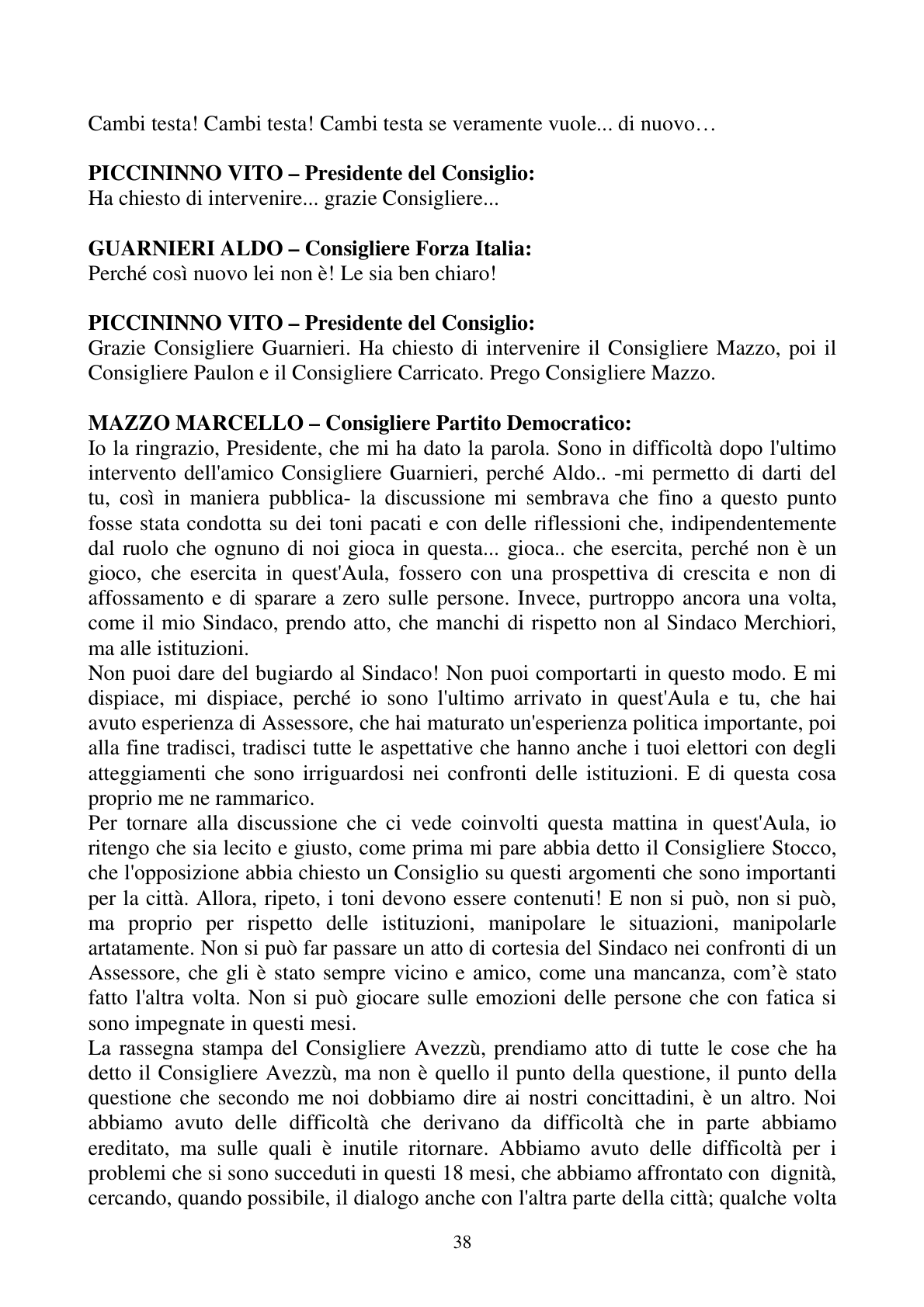 Pagina 38 del verbale