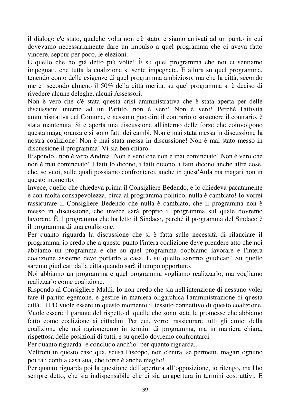 Pagina 39 del verbale