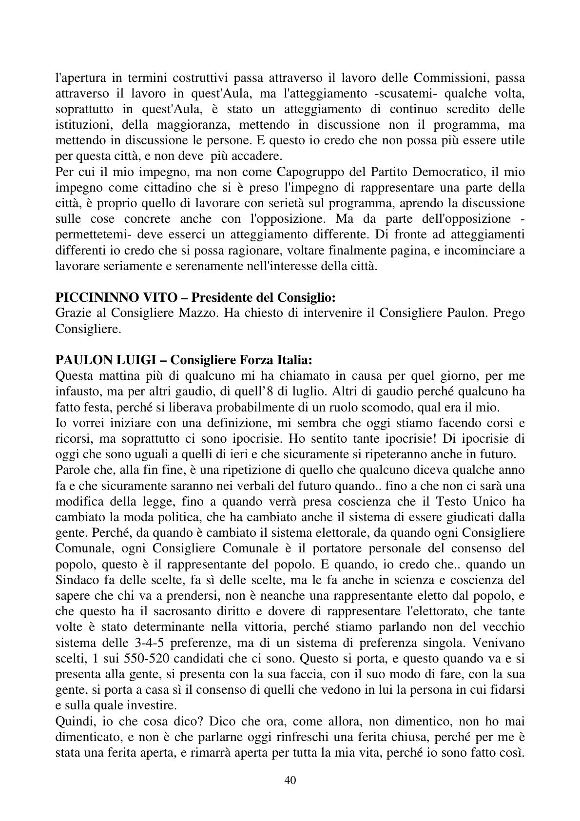 Pagina 40 del verbale