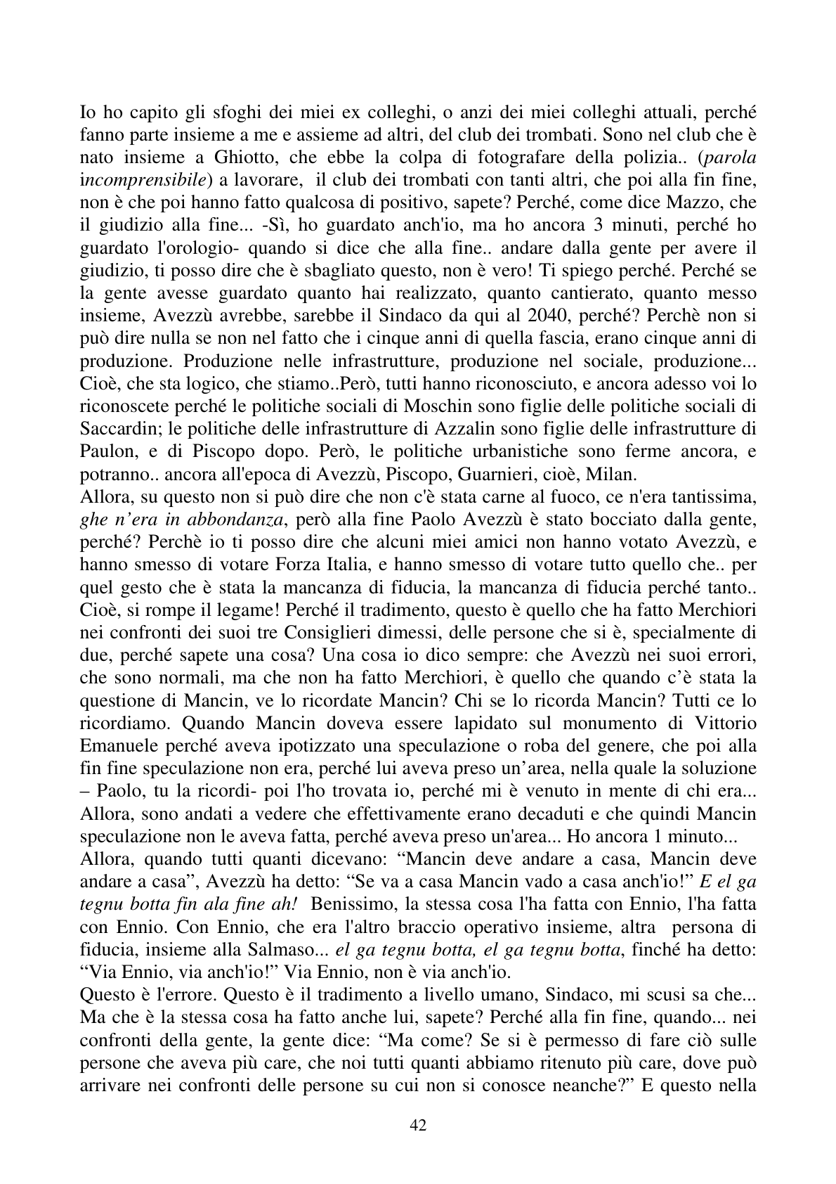Pagina 42 del verbale