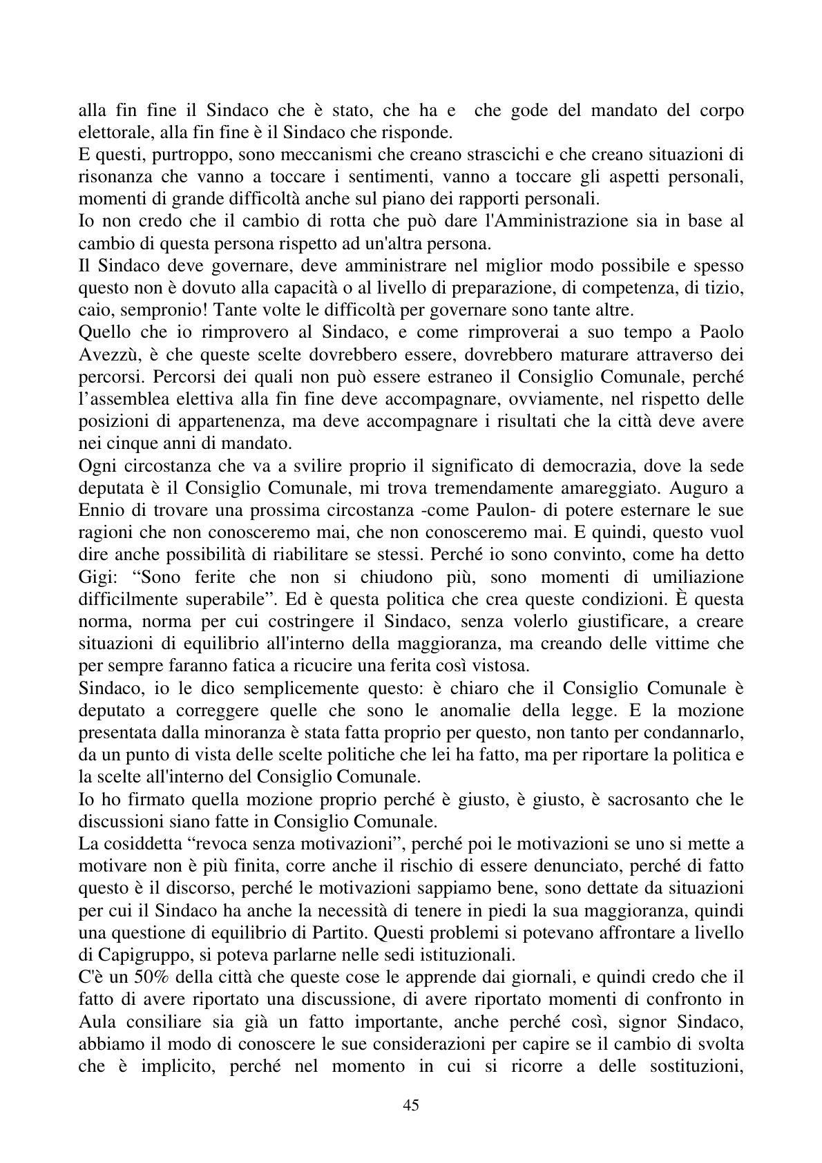 Pagina 45 del verbale
