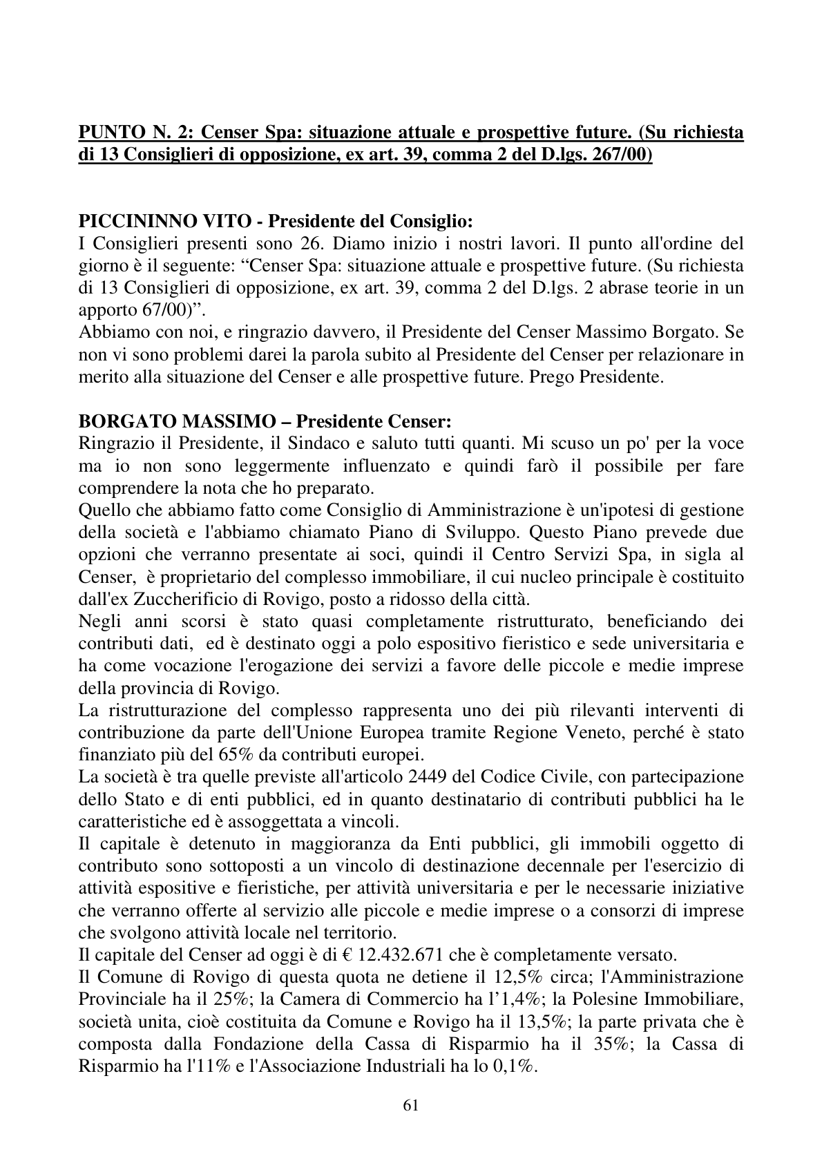 Pagina 61 del verbale