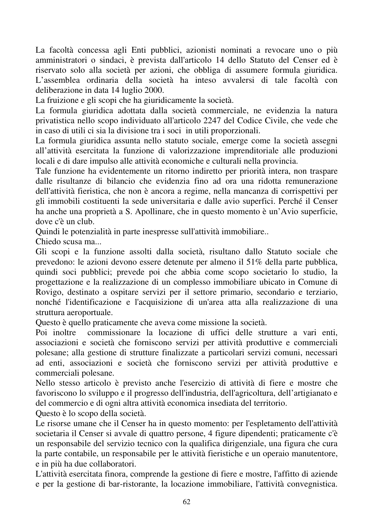 Pagina 62 del verbale