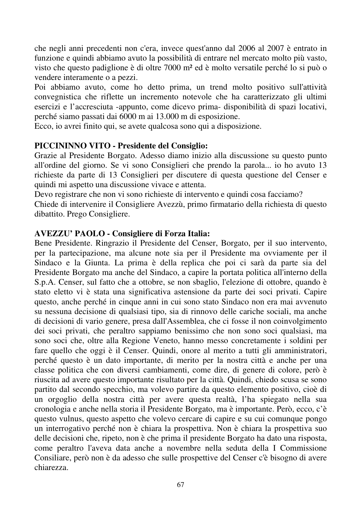 Pagina 67 del verbale