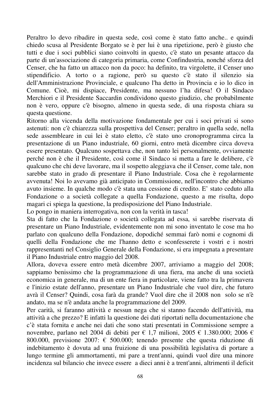 Pagina 68 del verbale