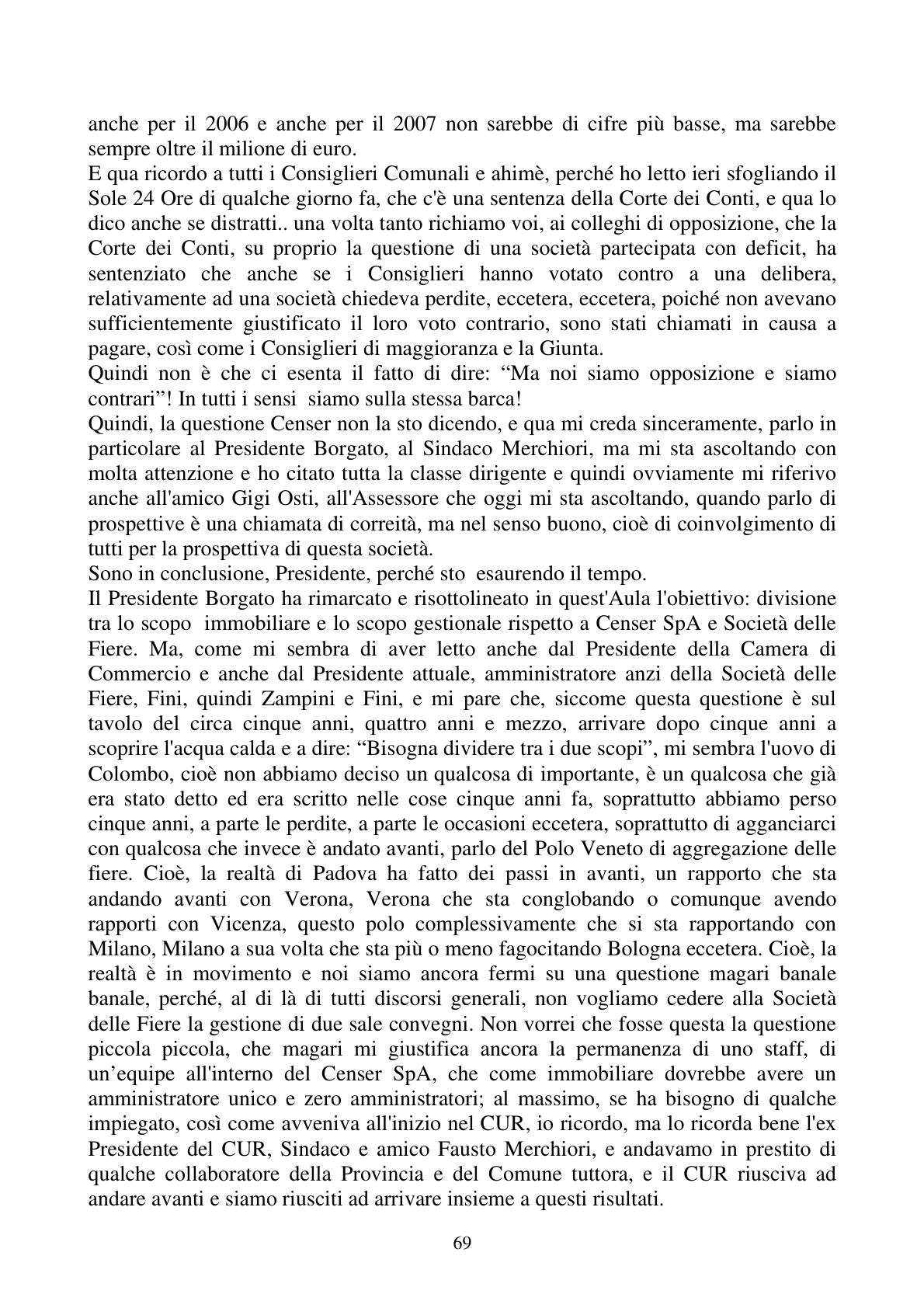 Pagina 69 del verbale