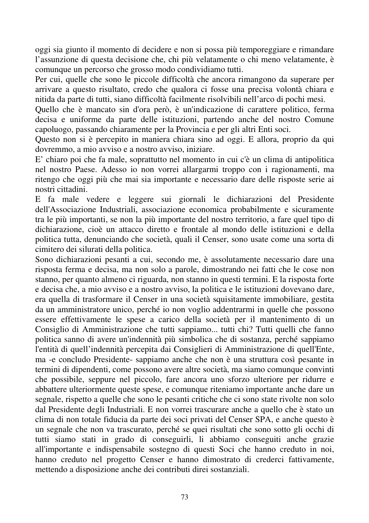 Pagina 73 del verbale