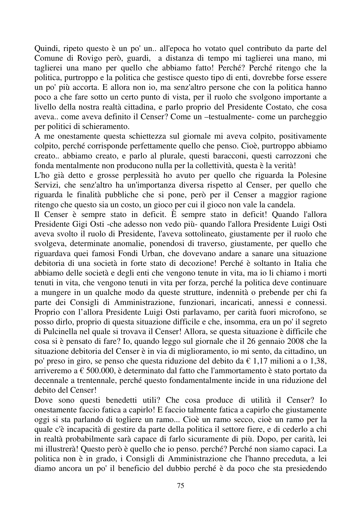 Pagina 75 del verbale