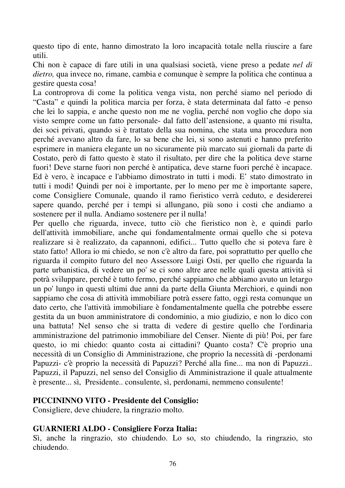 Pagina 76 del verbale