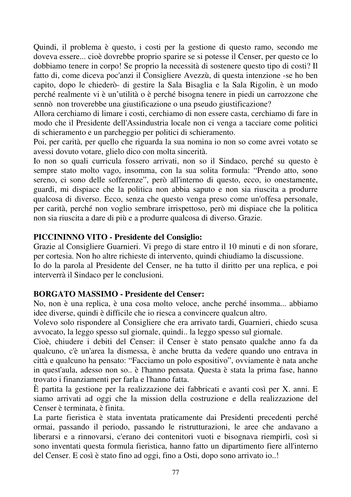 Pagina 77 del verbale