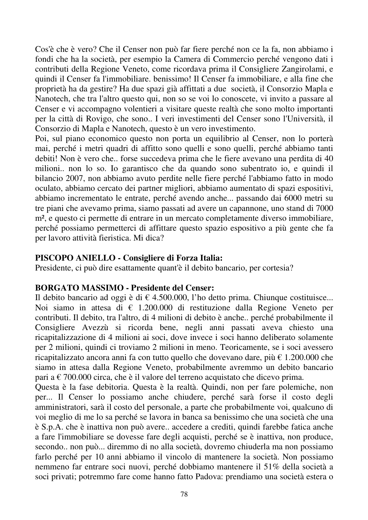 Pagina 78 del verbale