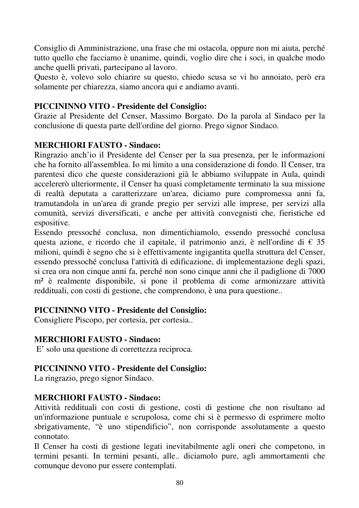 Pagina 80 del verbale