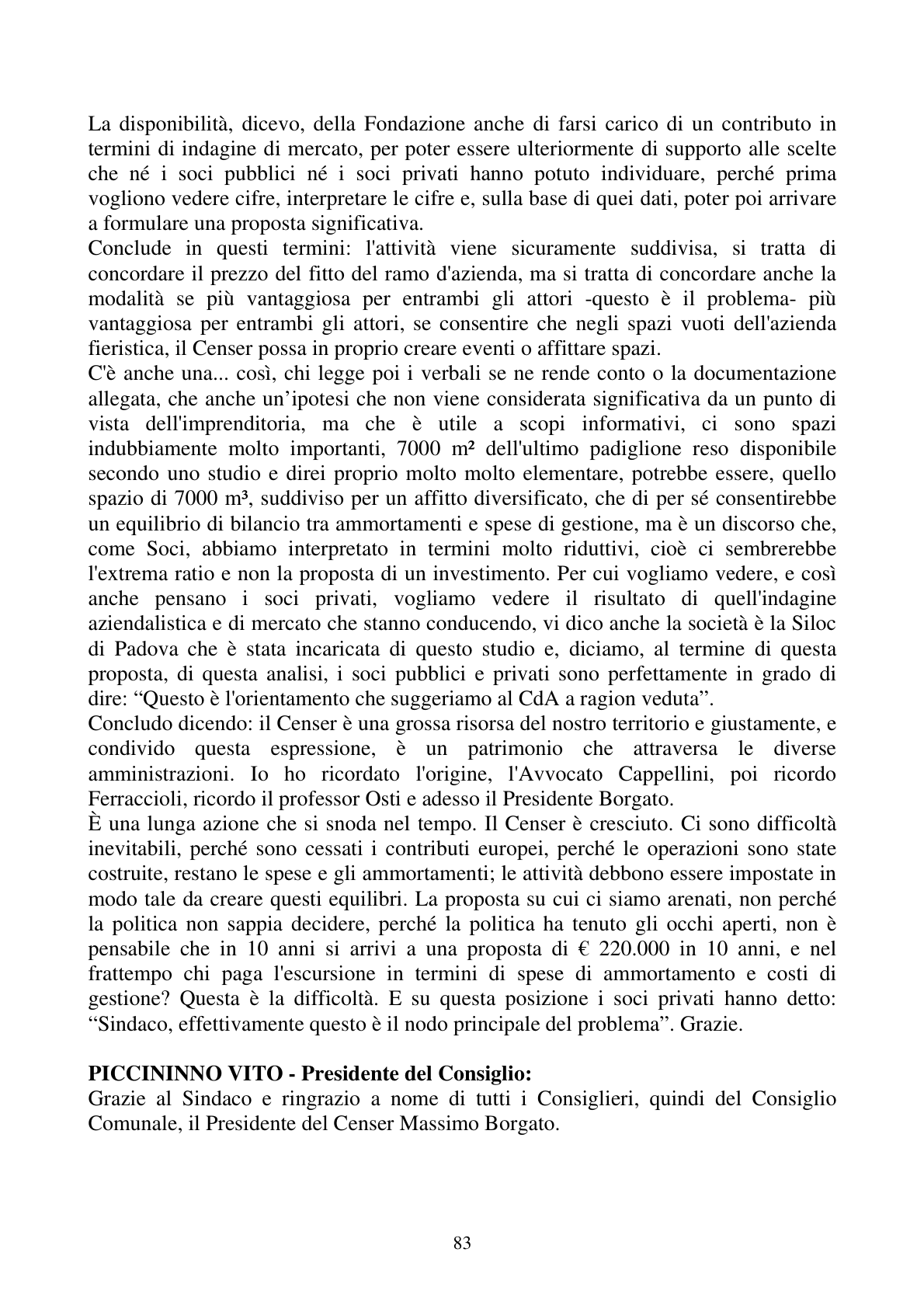 Pagina 83 del verbale
