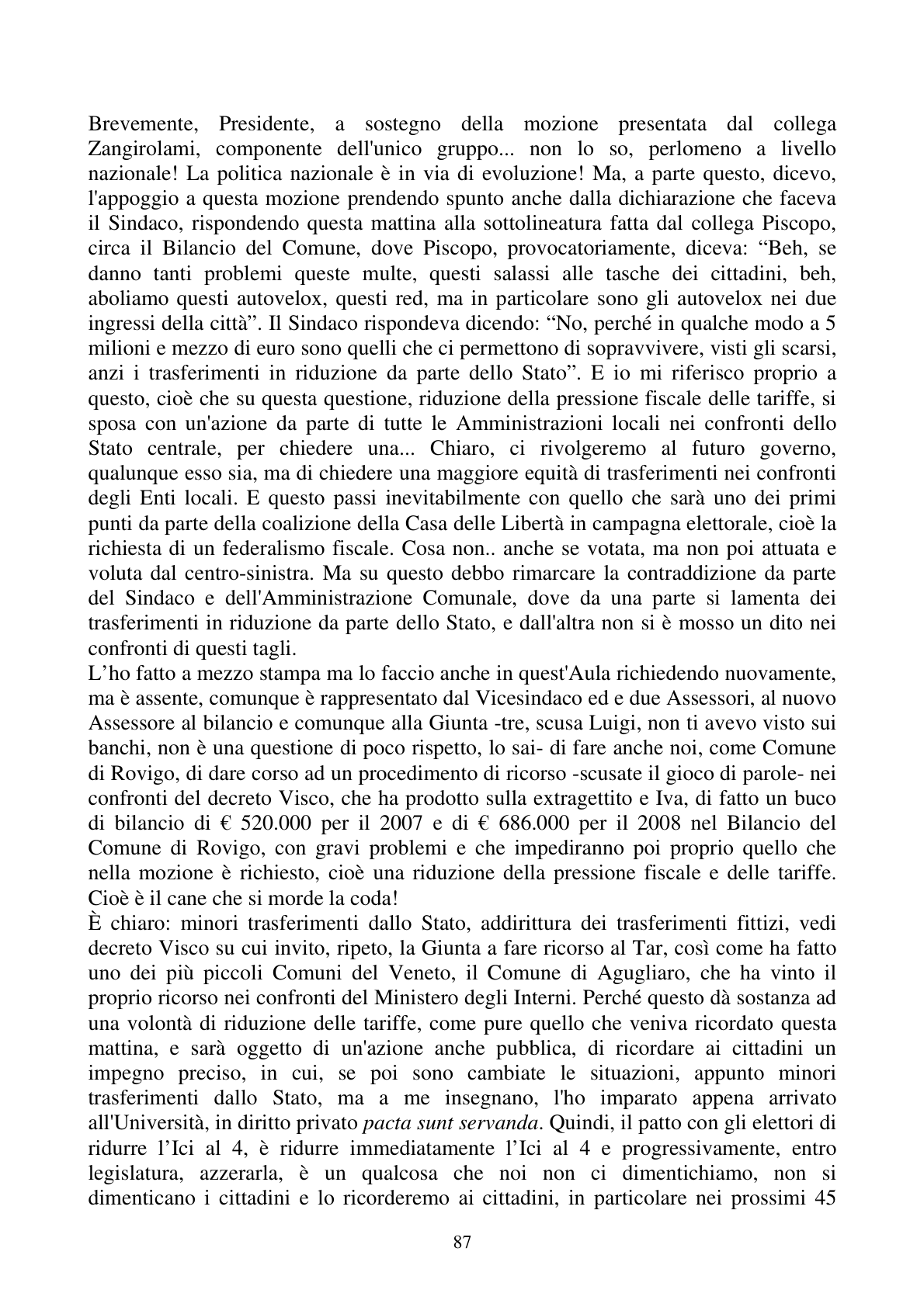 Pagina 87 del verbale