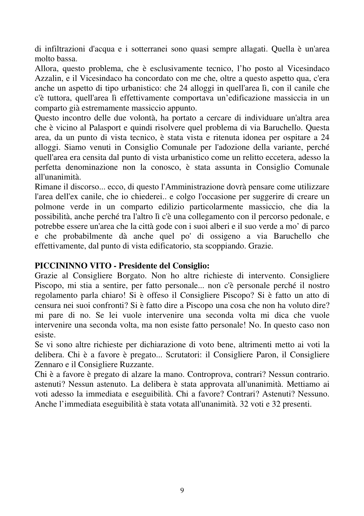 Pagina 9 del verbale