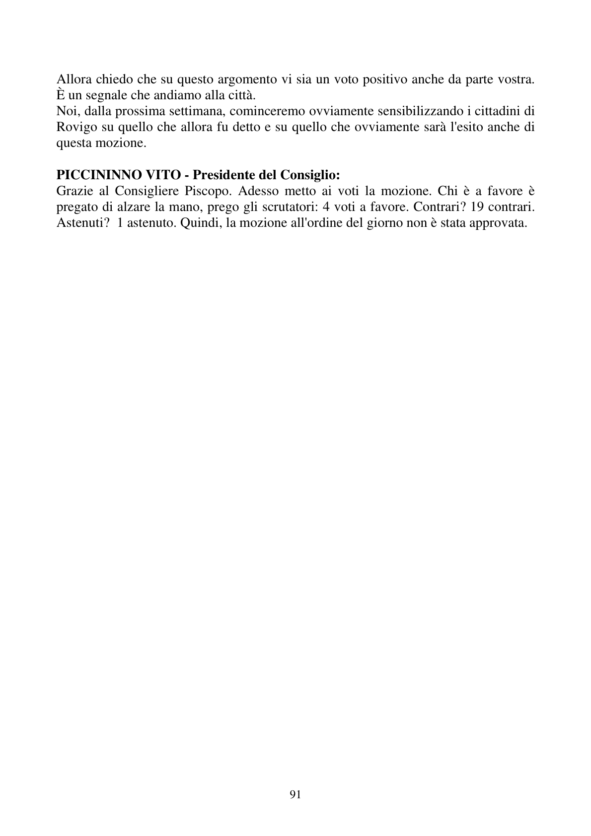 Pagina 91 del verbale