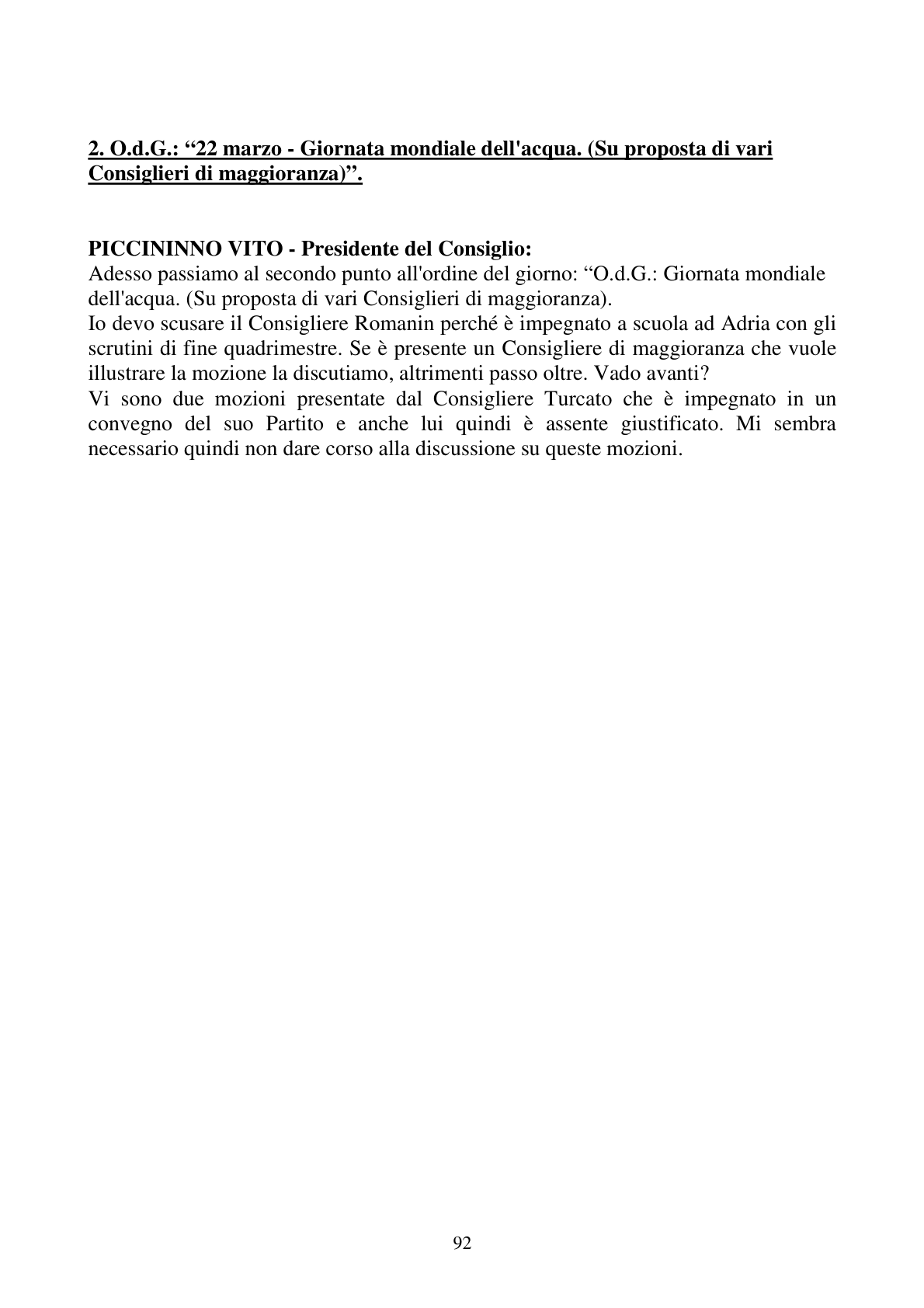 Pagina 92 del verbale