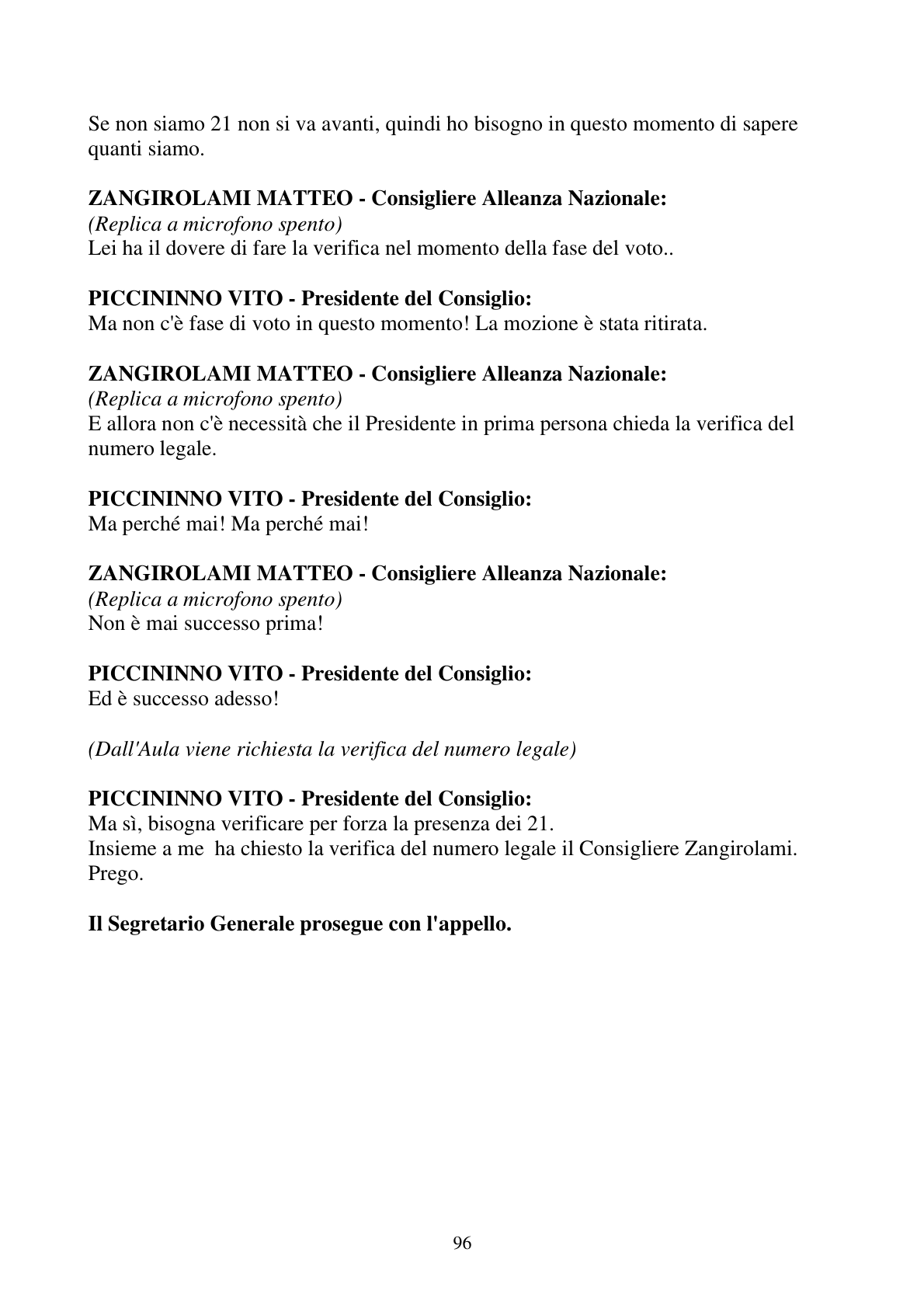 Pagina 96 del verbale