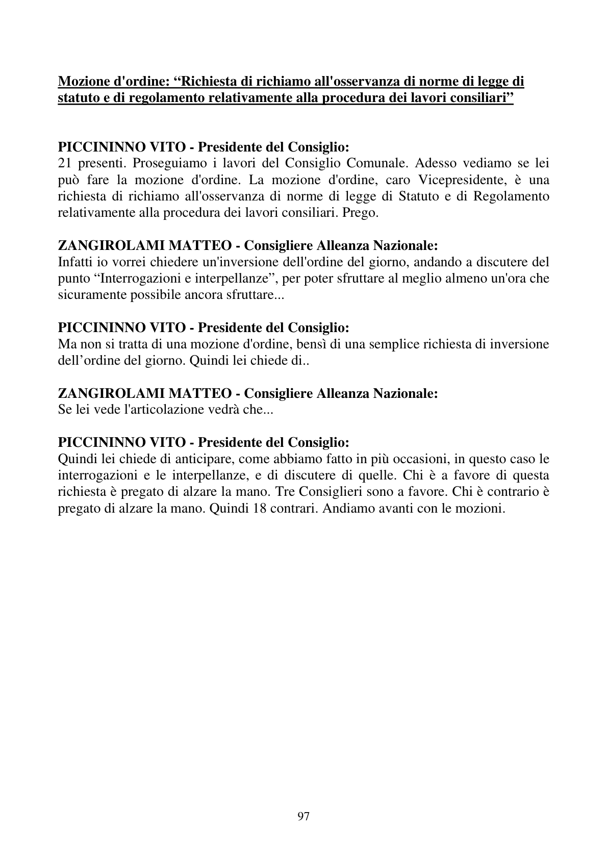Pagina 97 del verbale