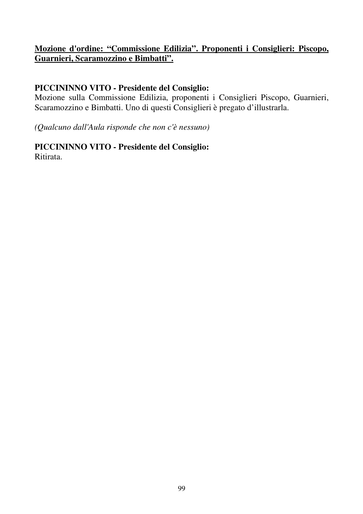 Pagina 99 del verbale